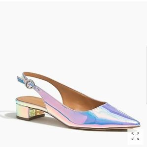 JCrew NIB Holographic Slingback